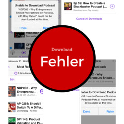 iPhone Fehlermeldung "unable to download podcast"
