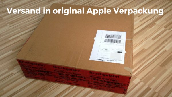 Versand des MacBooks im Original-Apple Umverpackunsgkarton